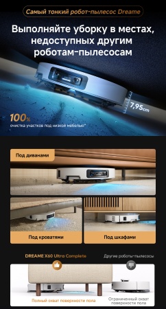 Робот-пылесос Dreame Vacuum Robot X60 Ultra Complete White