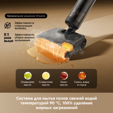 Беспроводной вертикальный пылесос Dreame Wet and Dry Vacuum H16 Steam